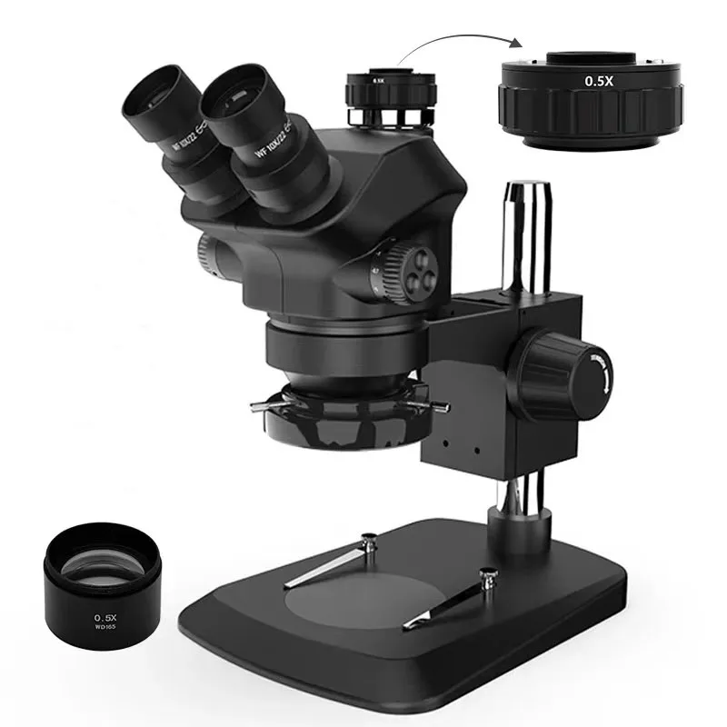 Mobile Repair Stereo Microscopio 6 Gear Zoom 7-50X Trinocular Video Recording Microscope