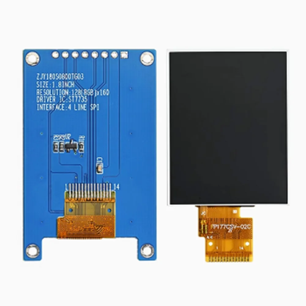 Tela LCD de 1,77 polegadas 1.77 TFT LCD tela LCD de 1,8 polegadas 128x160 ST7735 tela de porta serial