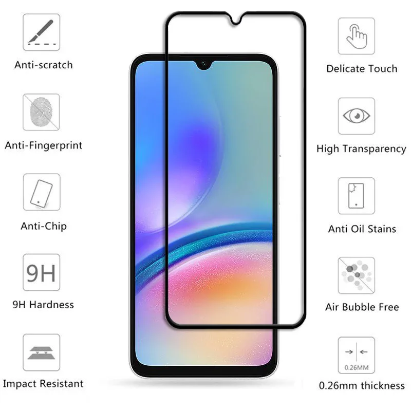 For Samsung Galaxy A05s Full Cover Tempered Glass for Samsung Galaxy A05s Screen Protector 9H Lens Film For Samsung Galaxy A05s