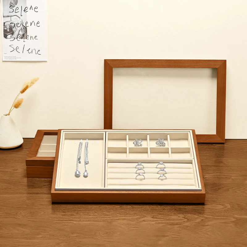 Oirlv Wooden Jewelry Box Jewelry Necklace Ring Box Watch Organizer High-end Pendant Jewelry Case Earring Jewelry Organizer Box