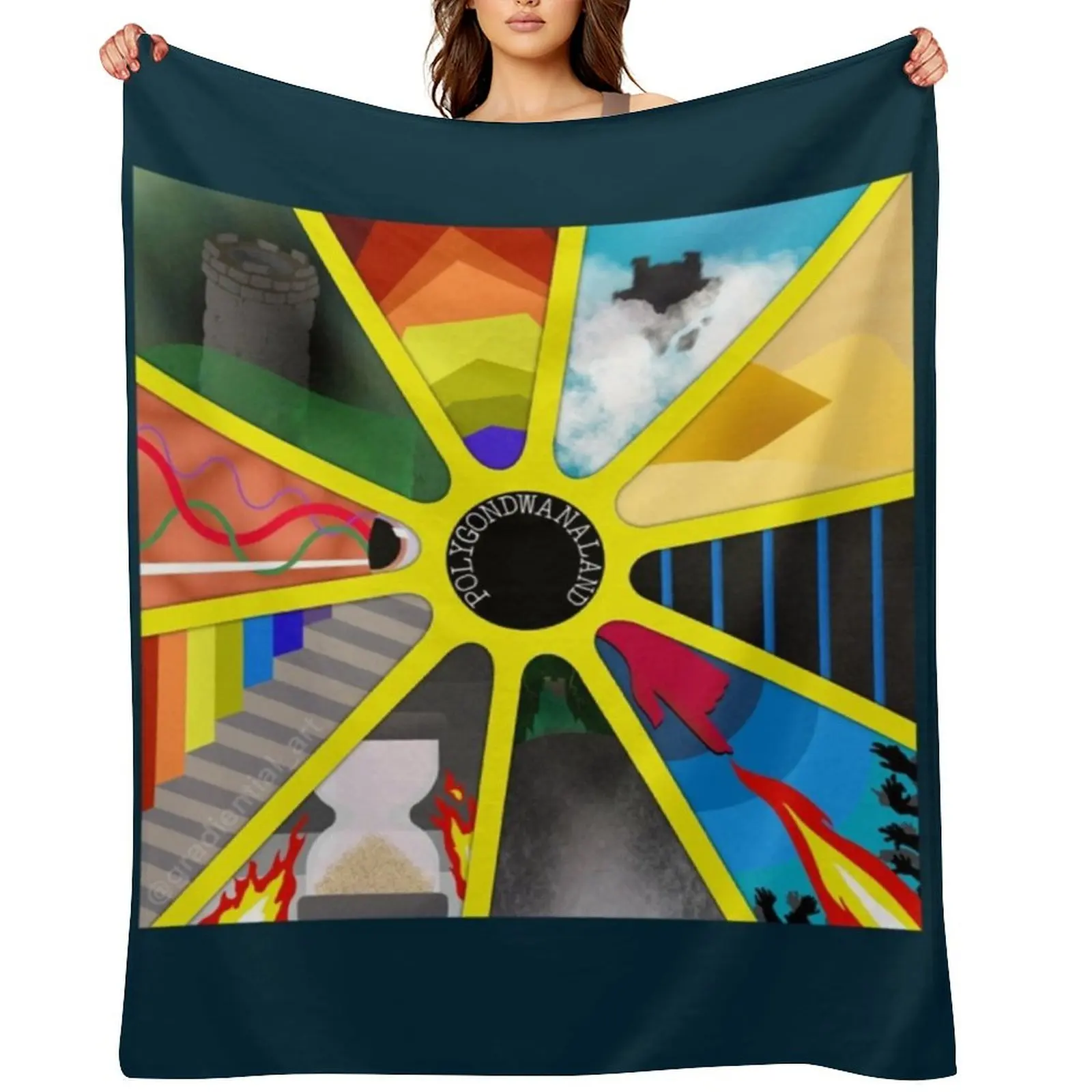 

King Gizzard And The Lizard Wizard Polygondwanaland Minimal Cover Throw Blanket Bed Sofa Quilt Quilt Baby Blankets