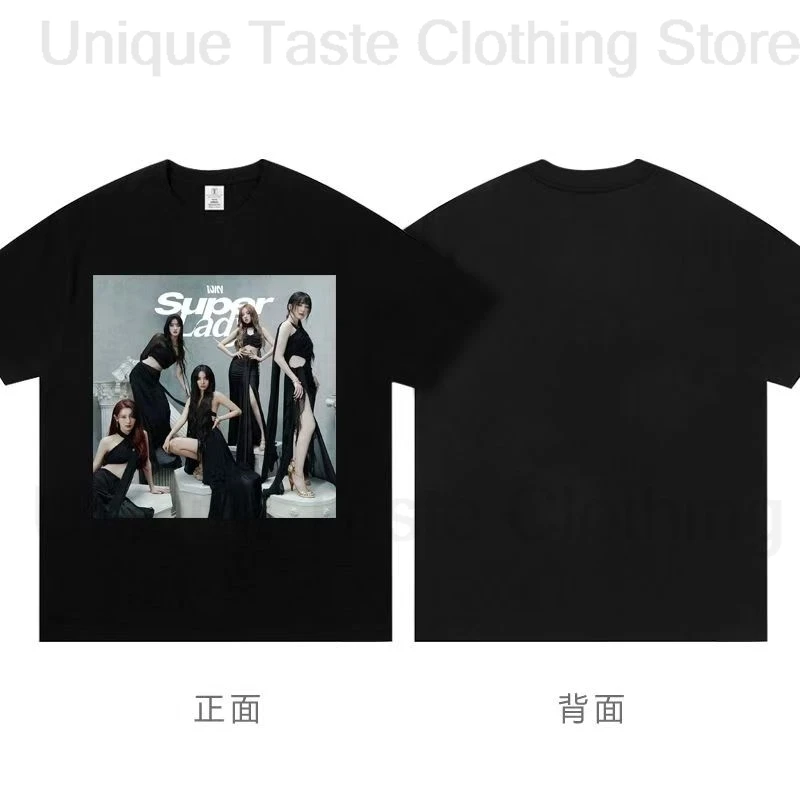 تي شيرت Gidle Idle Super Lady تي شيرت Kpop Fashion MIYEON MINNIE Soyeon YUQI SHUHUA تي شيرت رجالي ونسائي قطني بأكمام قصيرة تي شيرت #4