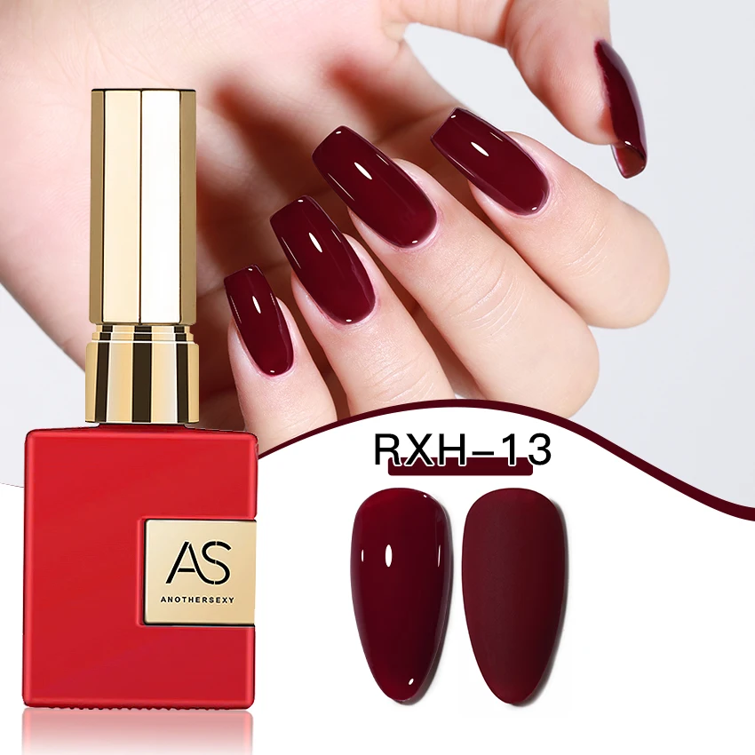 AS 15 ml Gel-Nagellack, nicht im Set, Neujahr, semi-permanent, Hybrid, schwarz, rot, Gel-Nagellack, Valentinstag-Nagelkunst, emaillierter Lack