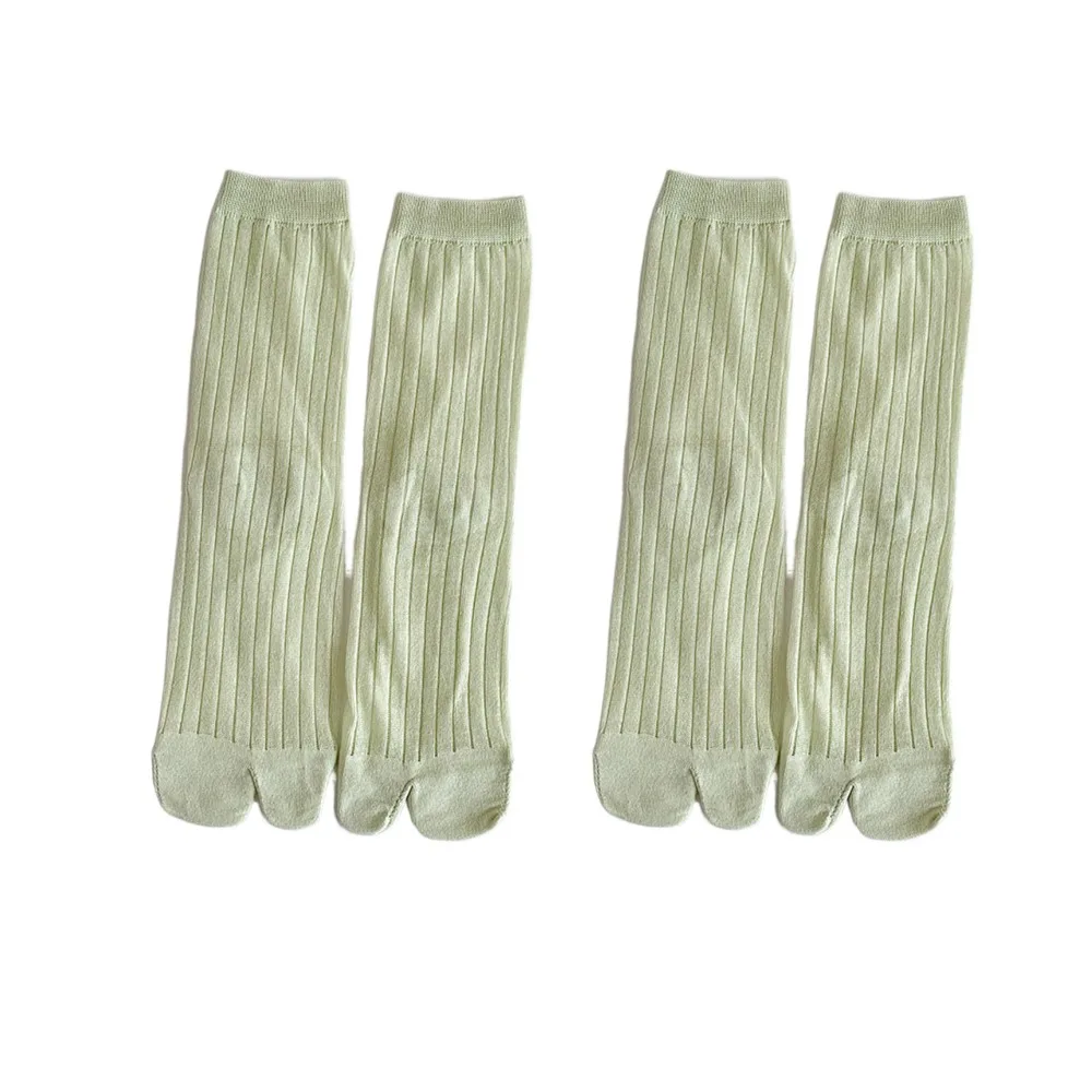 

2Pairs Fashion Candy Color Two Toed Cotton Socks Anti Slip Lolita JK Split Toe Sock Women Solid Color Short Tube Socks School