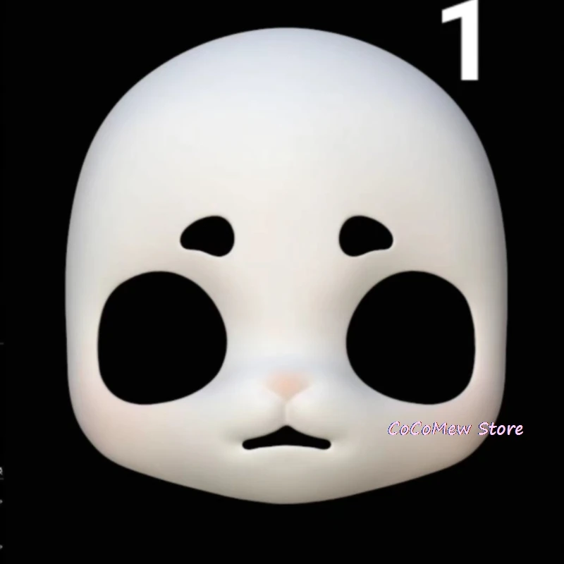 Square-faced Bunny Fursuit Mask Skull Furry Skull Fursuit Kigurumi Headsets Head Kig Series Skulls Halloween Cosplay DIY Prop