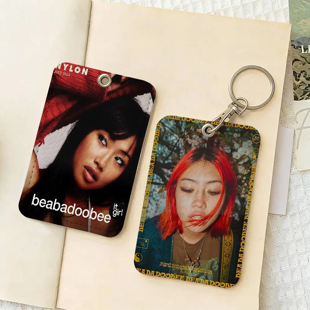 Singer B-Beabadoobees Keychain Card Holders Keyring Bank Bus ID Credit Cards Key Ring Chains