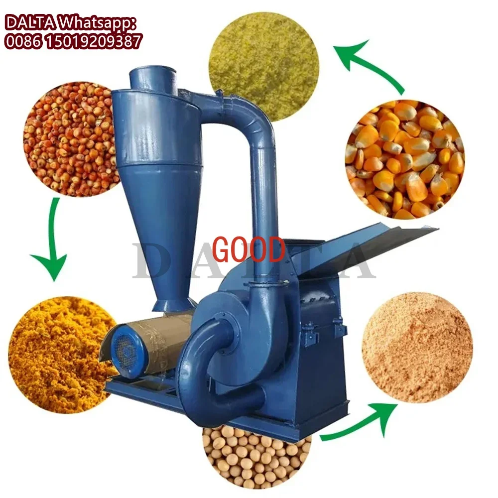 1000-1500KG/H Feed Straw Crusher Grinder Grain Corn Flour Hammer Mill Maize Corn Grinding Machine Wheat Milling Machine