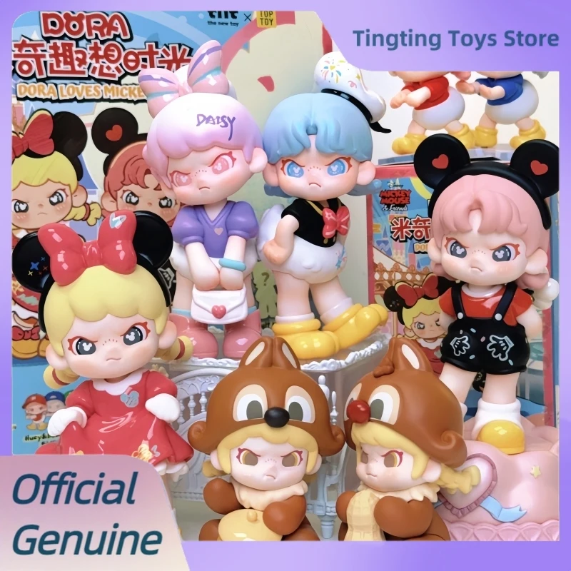

Genuine Dora Loves Mickey Series Blind Box Lovely Cartoon Anime Figure Model Toy Dora Mystery Box Collect Figurine Xmas Gifts