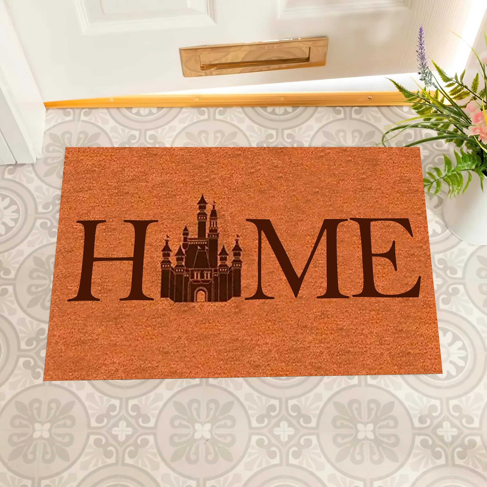Castle Home Doormat Non slip Rubber Backing  Outdoor Entrance Floor Mat,Decorative Rugs,Welcome Mat for Home Entryway