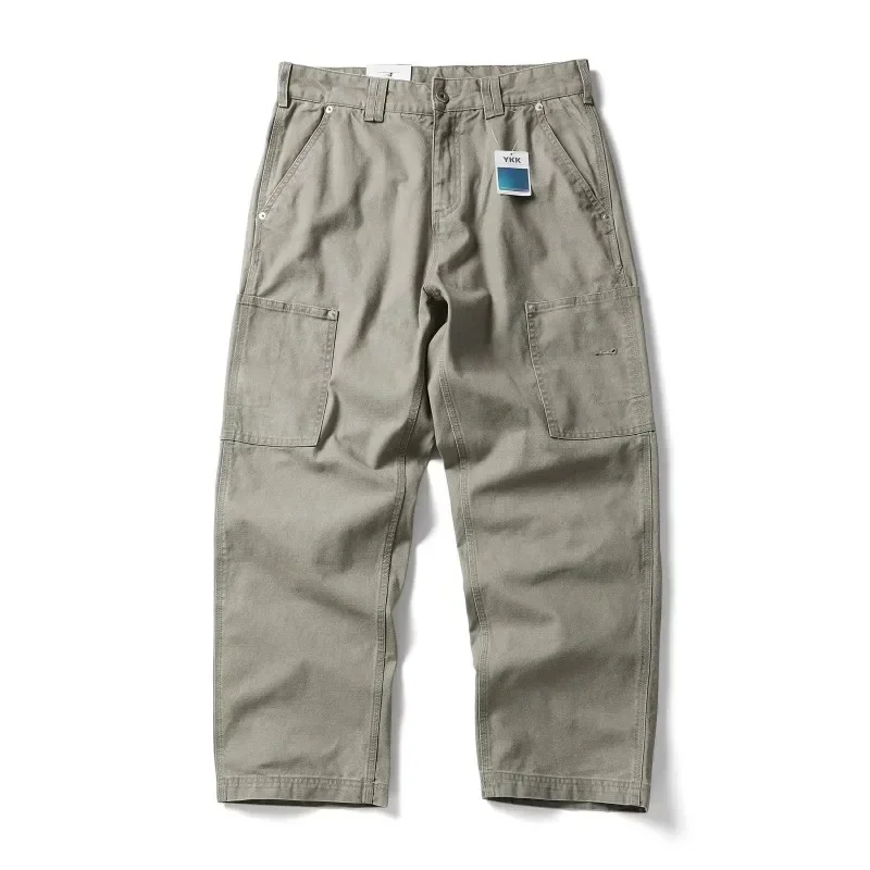 Men Streetwear Fashion Loose Casual Pure Cotton Wide Leg Baggy Pant Cityboy High Street Amikaji Cargo Pants Trousers