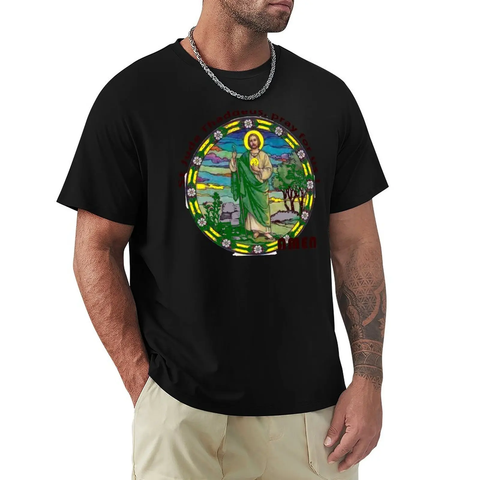 

St Jude Thaddeus, pray for us! T-Shirt sublime cotton graphic tees man clothes shirts graphic tee men