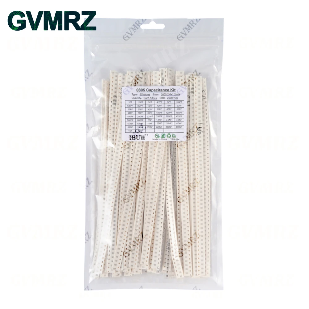 0402 0603 0805 1206 SMD-Keramikkondensator-Sortiment-Kit 1 pF – 10 uF 100PF 10NF 100NF 0,47 UF 1 UF Chip-Kapazitätsset