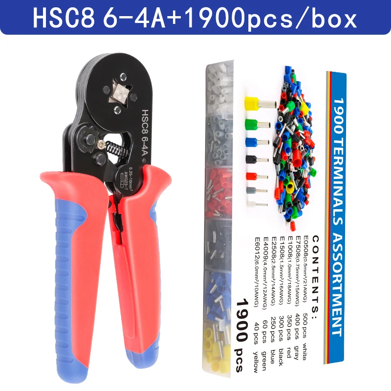 Krimptang Beentje Mouwen Buisvormige Terminal Gereedschap HSC8 6-4A/6-6A/16-6E Draad Crimper Huishoudelijke Elektrische Sets