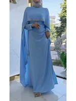 Eid femmes Robe abaya musulman Ramadan Jalabiya broderie robes de soirée dubaï longue Robe maroc caftan Islam robes Largos 2025 4