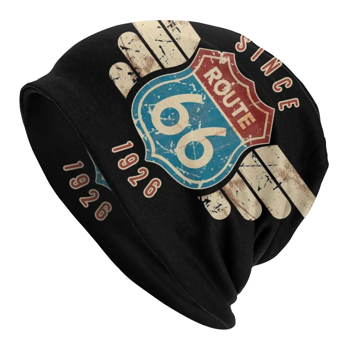 Route 66 Sign Since 1926 Bonnet Beanie Knitted Hat Men Women Hip Hop Unisex The Mother Road Warm Winter Skullies Beanies Caps