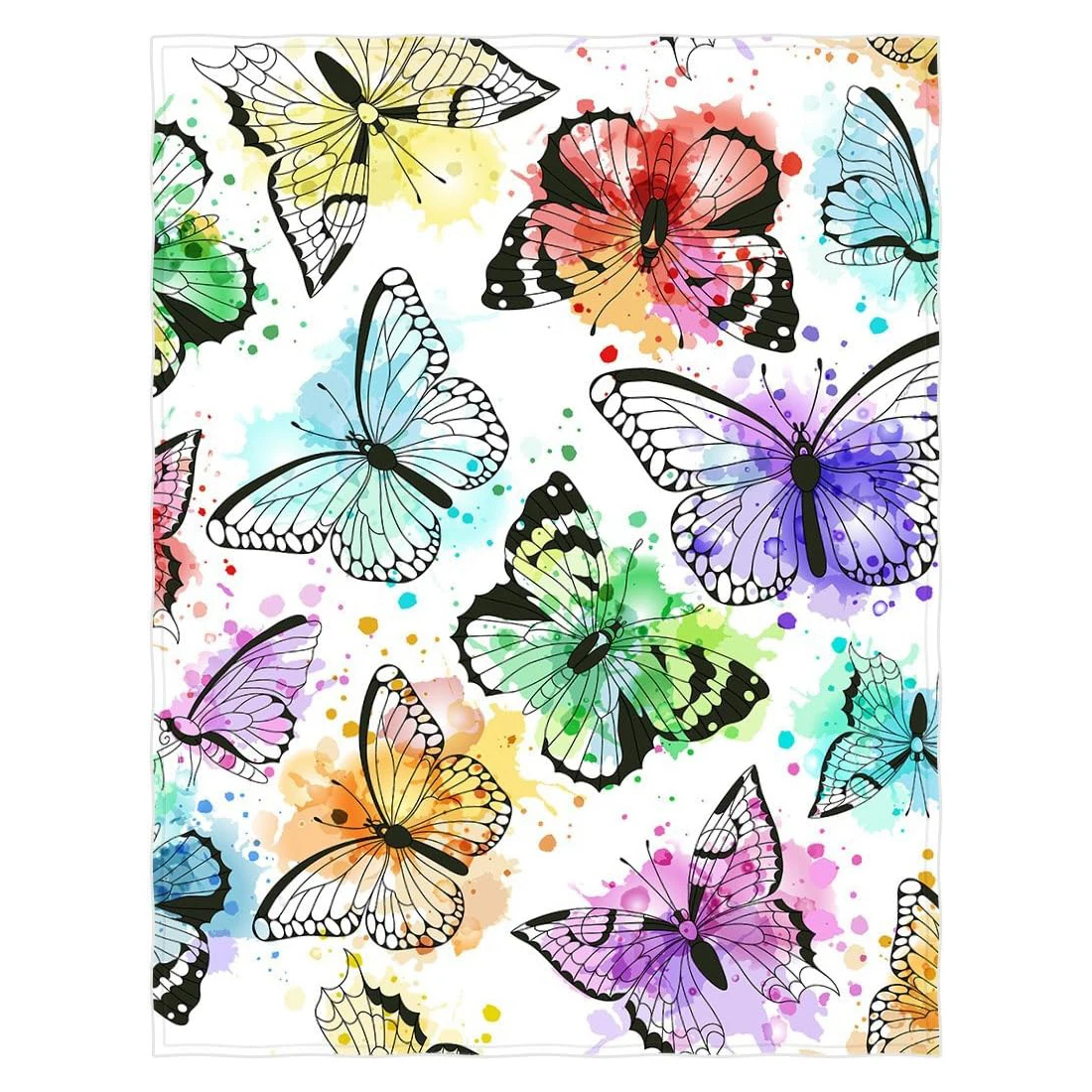 

Beautiful Butterfly Pattern Super Throw Blanket for Bed Couch Lightweight Travelling CampingThrow for Kids Adults All Season