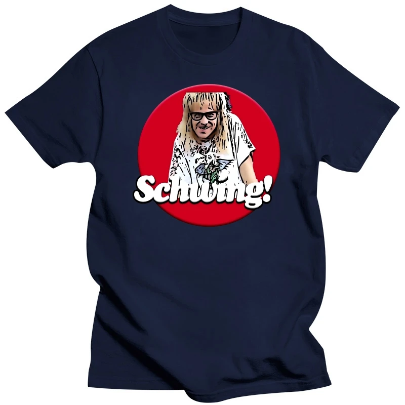 Schwing Waynes World Movie Film Comedy Funny 80s 90s Tribute Black T Shirt