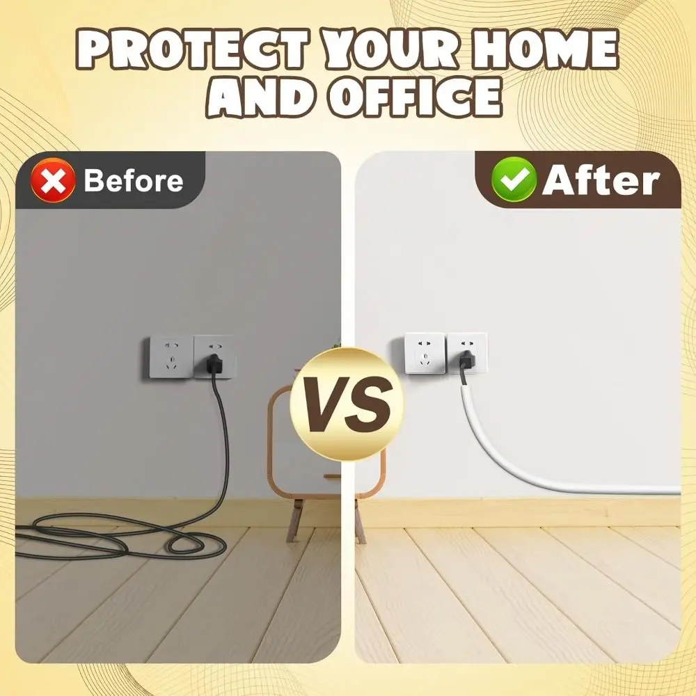 Professional Self-Adhesive Wall Cord Hider Raceway 1m Cable Concealer PVC Flexible Cable Management Home Office