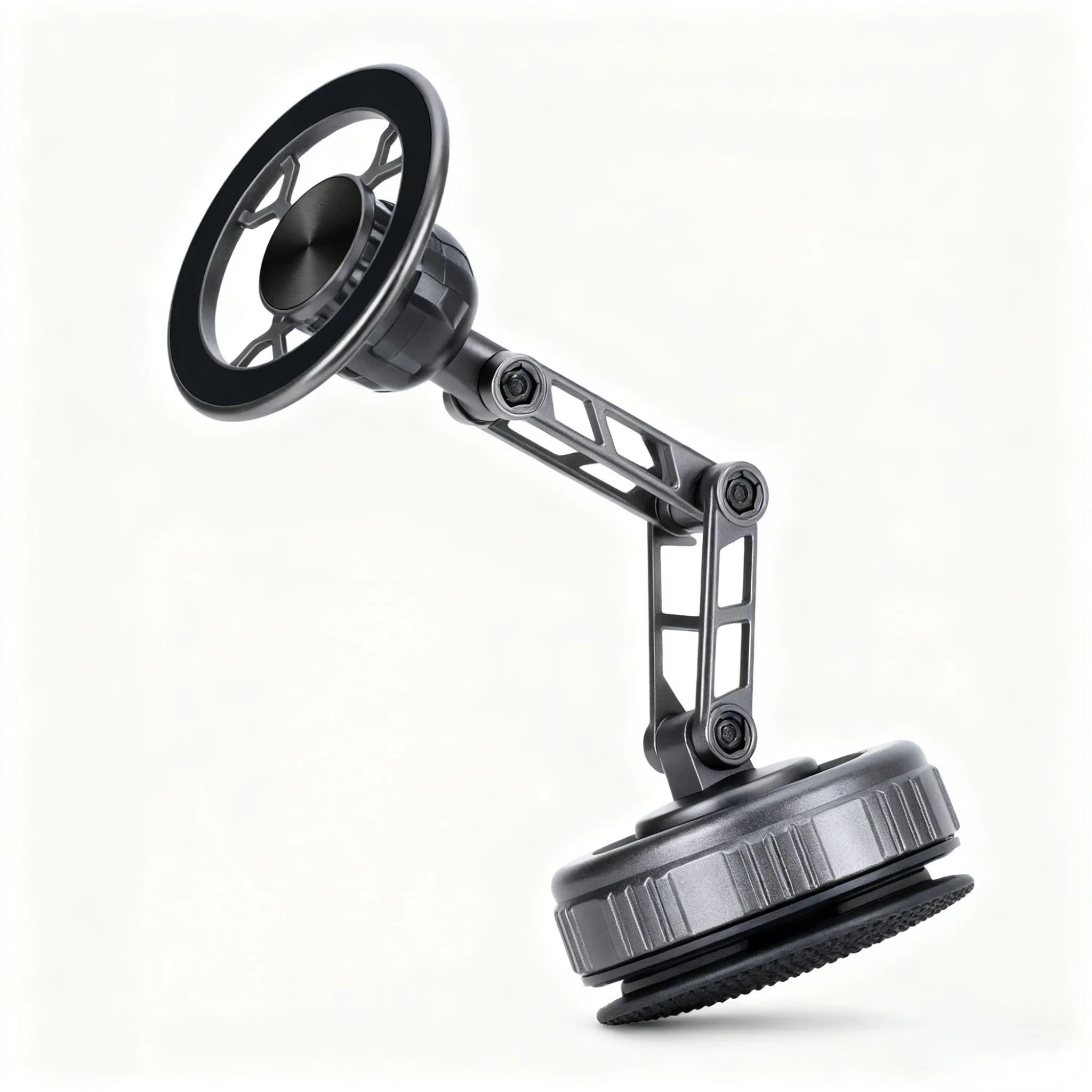 Dobrável em Três Eixos 360 °   Suporte de Telefone para Carro com Braço Mecânico Rotativo, Montagem Universal, Suporte Magnético de Navegação