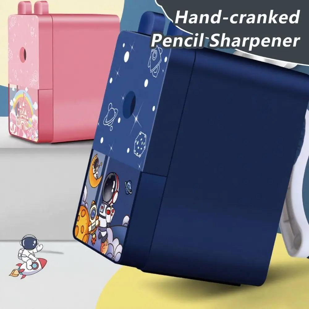 Cartoon Pencil Automatically Enters Pencil Sharpener Hand Cranked Pencil Sharpening Tool Desktop Pencil Sharpener School Office