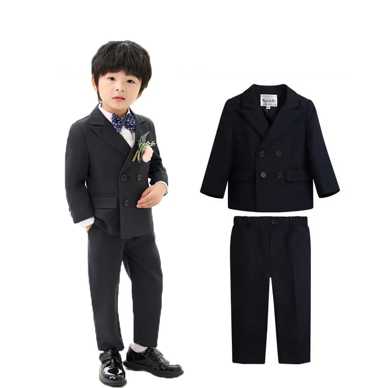 Clearance Stock sale Boys Spring 2Pieces/Set Jacket Pants School Uniform Kids Wedding Ring BearerDress Children Birthday Set