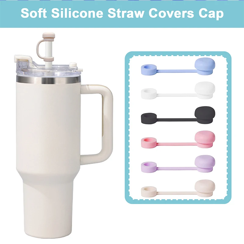 Reusable Straw Covers Cap Silicone Straw Toppers For Stanley Cup Leak-Proof Dust Proof Straws Cover Tumbler Accessories 2024