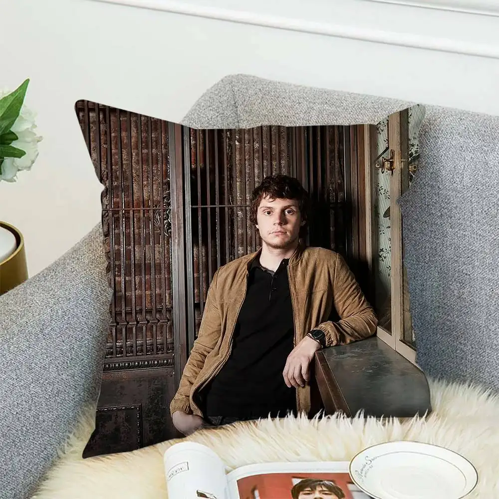 

E-Evan P-Peters Pillow Case Double-Sided Printing Cushion Cover 45x45 Decorative Cushions Sofa Home Decor Soft Pillowcase