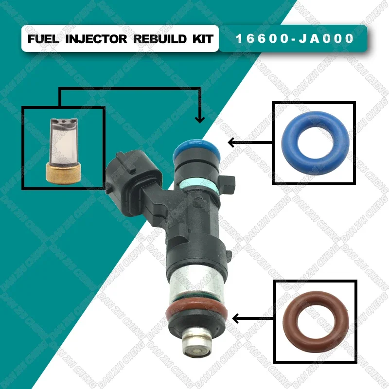 8set Fuel Injector Service Repair Kit Filters Oring Seals Grommets for 16600-JA000 Nissan Altima Sentra Rogue 2.0 2.5 0280158130