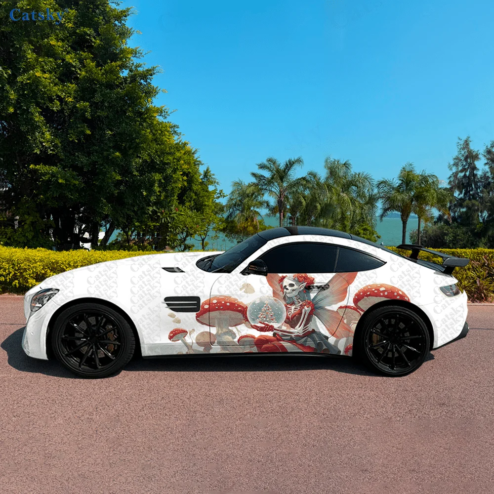 

Elf Skeleton Mushroom Car Vinyl Wraps Decal Self-adhesive PVC Sticker Suitable for Trucks SUV Decoration Auto Accessories Gift
