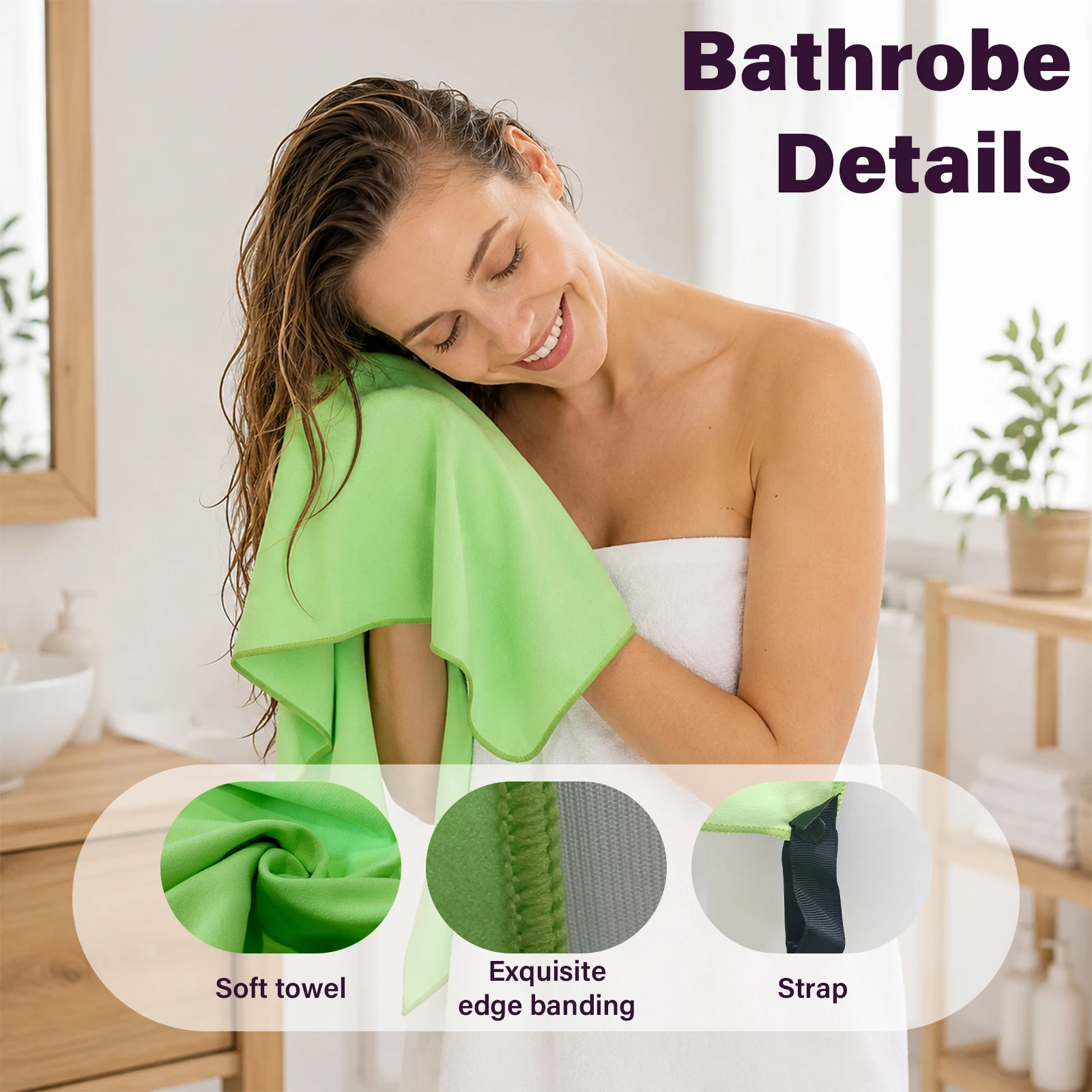 Portable Microfiber Sports Workout Towel Fast-Drying Sweat Absorbing with Hanging Tab And Mesh Storage Sack Practical Accessory
