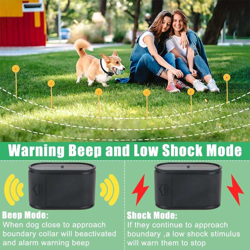 Electric Dog Fence Electronic Pet Fence System Containment Dog Training Collar Sound Shocked Collar Pet Accessories Waterproof