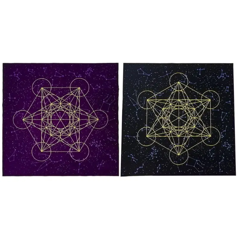 Metatrone Cub Crystal Astrology Divination Altar Cloth Board Game Tarot Card Mat Tarot Card Tablecloth