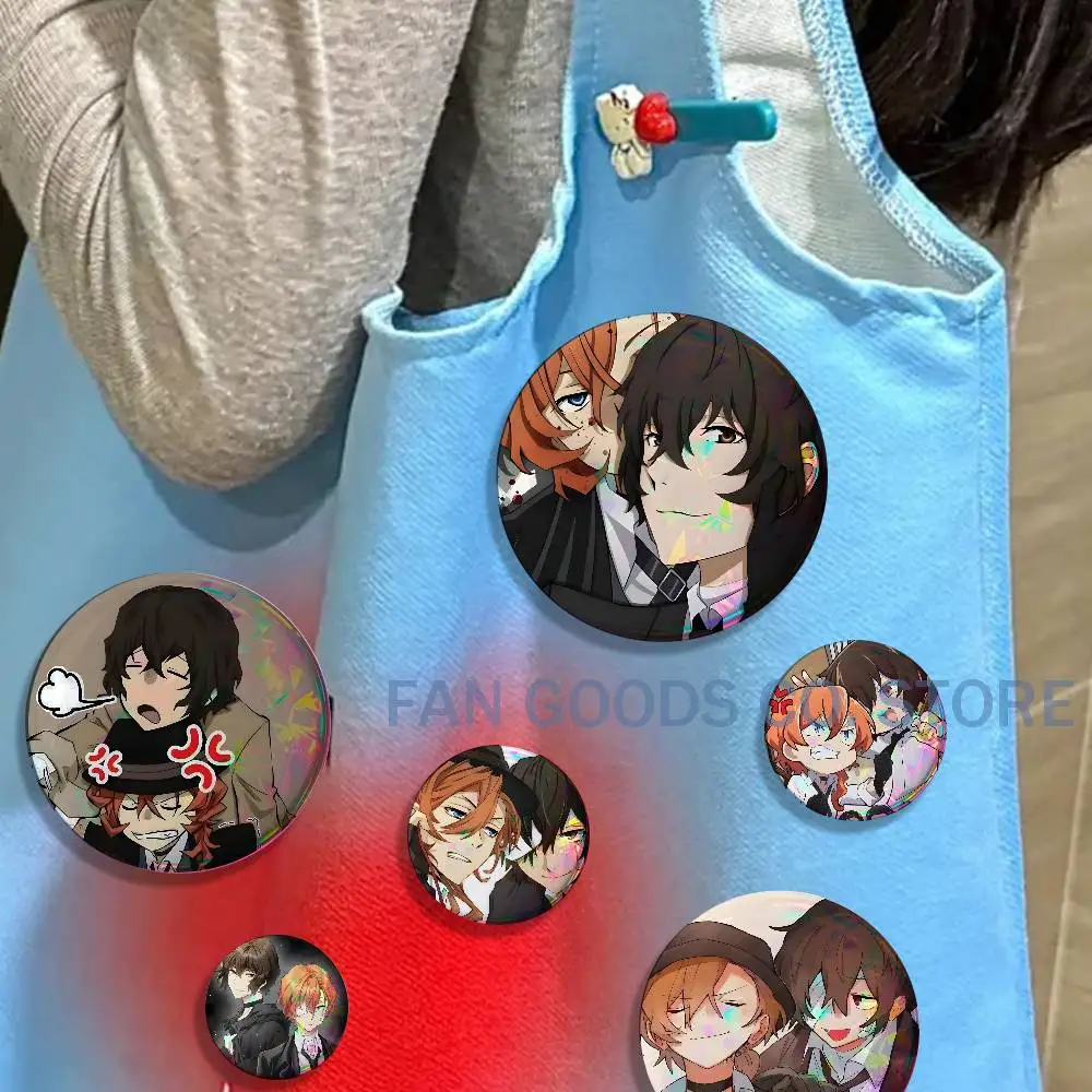 Fanart Soukoku D-Dazai C-Chuuya Badges Creative Tinplate Button Pins Brooch Creative Quotes Badge Clothes Backpack Jewelry Gift