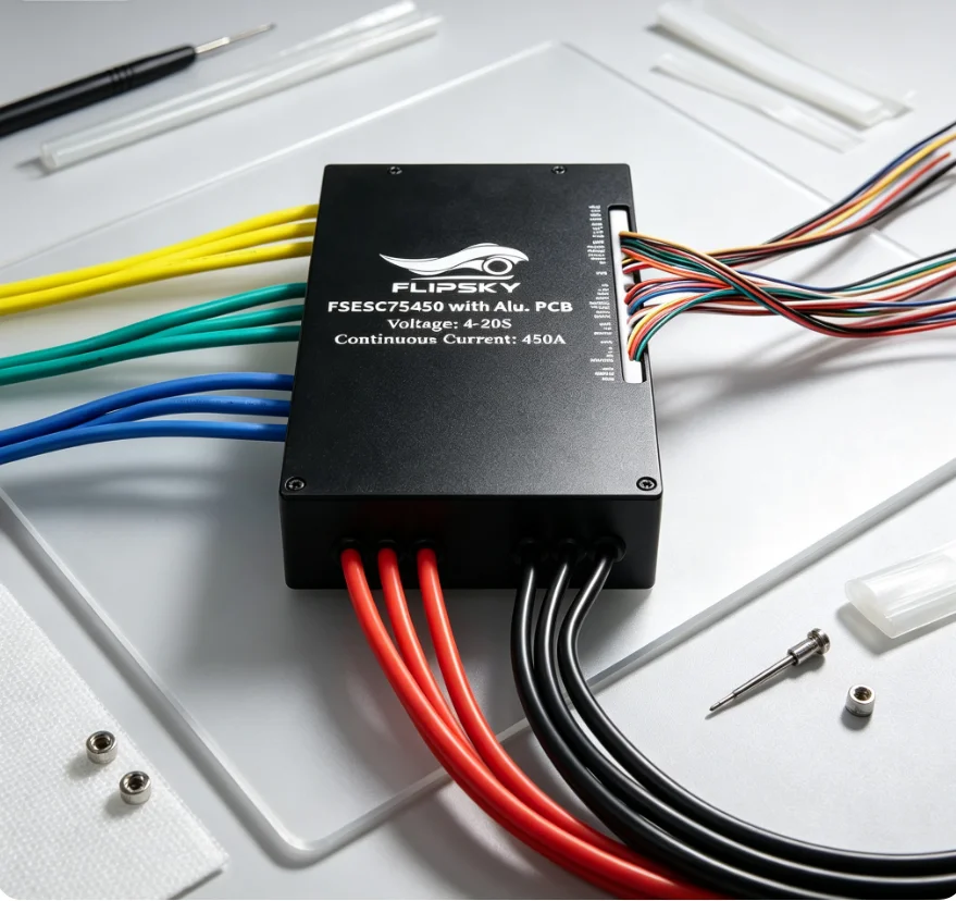 Flipsky FSESC 75450 84V Hochstrom 450A ESC basierend auf Vesc mit Aluminiumgehäuse und Wasserkühlung für E-Foil-Kampfroboter