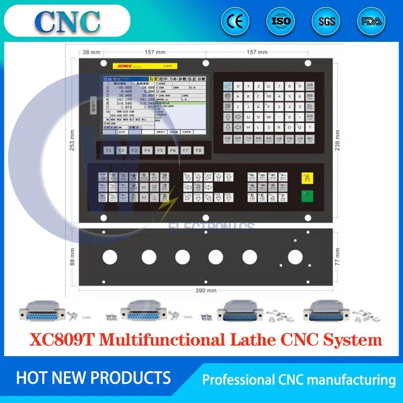 CNC controller for lathe CNC system Xc809t 2/3/4/5/6 axis linkage multi-function dual-modulus spindle car side control