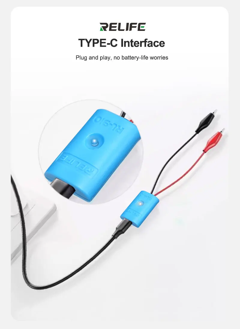 RELIFE RL-910 بطارية التفكيك السريع خط الغراء TYPE-C واجهة آيفون 16/16e إصلاح بطارية ديغلو فصل خط أداة