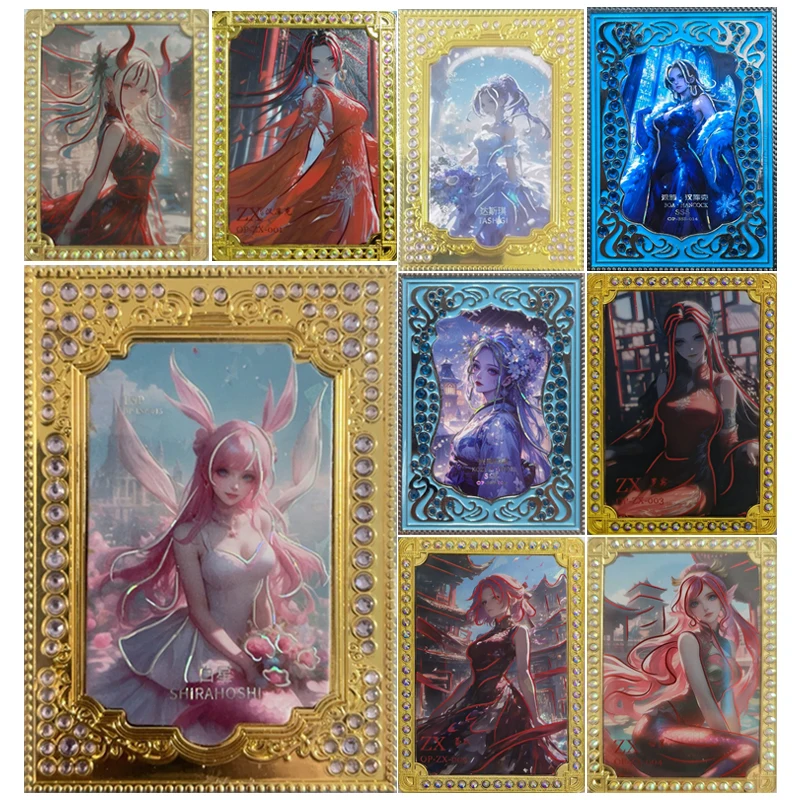 

Anime One Piece Nico Robin Boa Hancock Yamato Vivi Uta Reiju Rare Diamond Card Collection Cards Birthday Gifts Children's Toys
