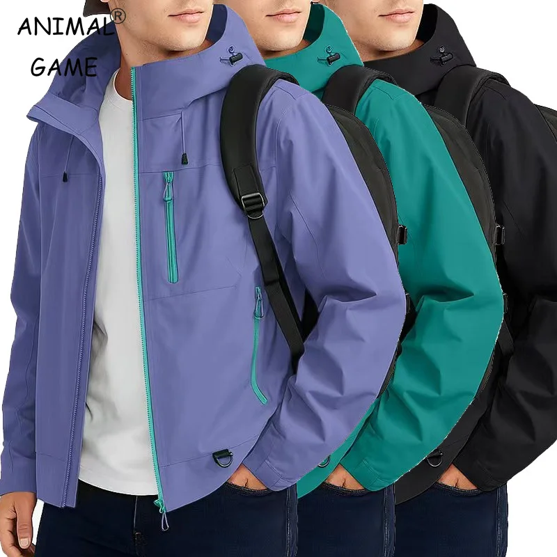 

Новая мужская уличная ветрозащитная куртка, легкий плащ с капюшоном, уличная одежда, походное пальто, водонепроницаемая куртка, верхняя одежда для скалолазания