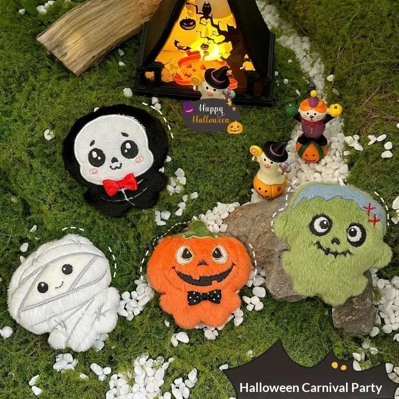 Cute Cartoon Animal Halloween Mummy Skeleton Funny Pumpkin Plush Pendant Versatile Backpack Decoration Keychain Pendant Gift