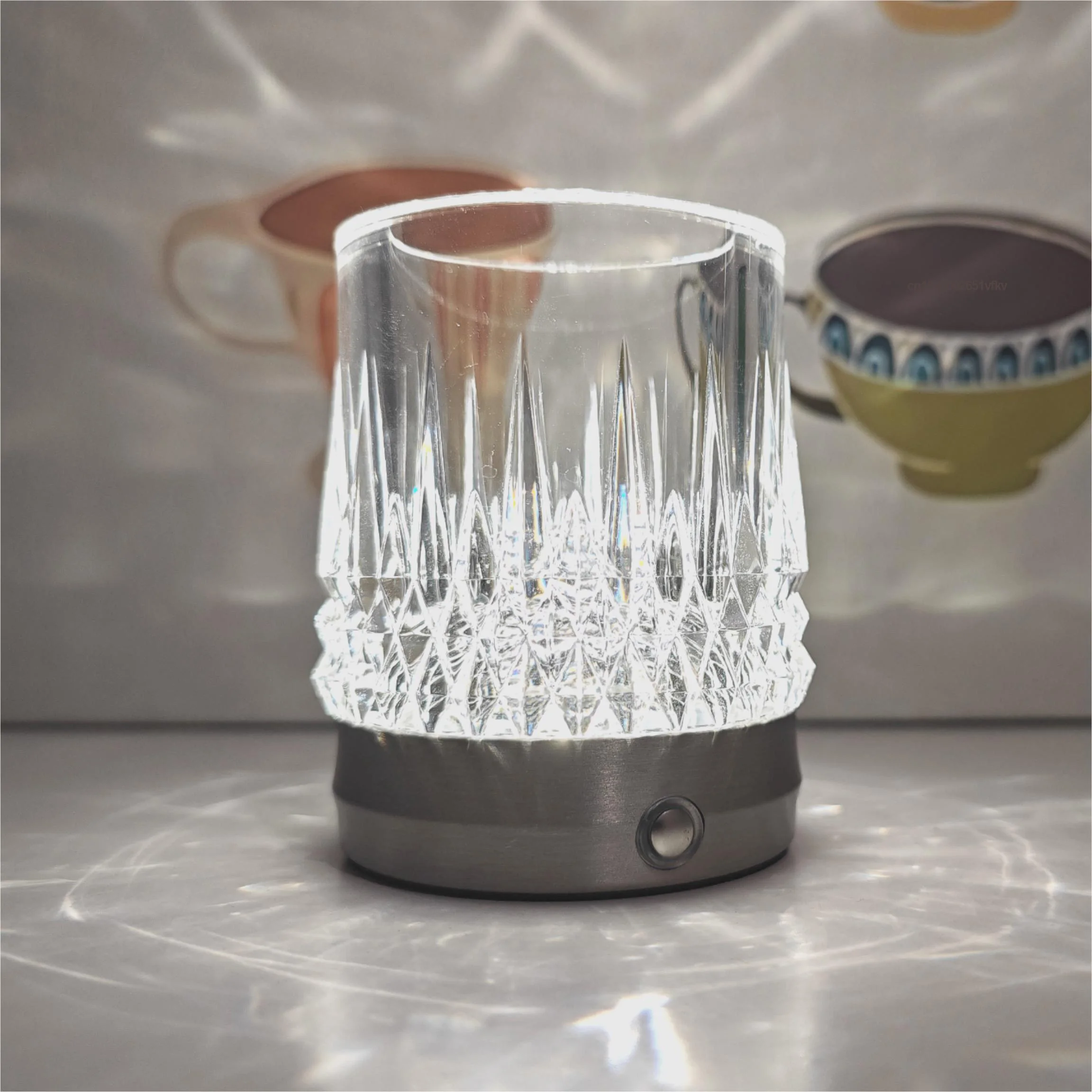 Imagem -02 - Lâmpada de Cabeceira Portátil Recarregável Rgb Mudança de Cor Luz Noturna Sala de Estar Lâmpada de Mesa Decorativa Diamante