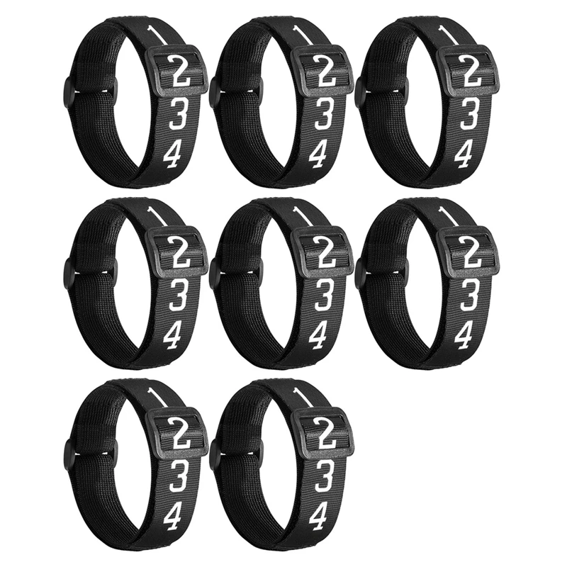 

8 Piece Football Referee Gear- Football Numbered Wrist Down Indicator Black Polyester For Head Linesman Umpire Equipment