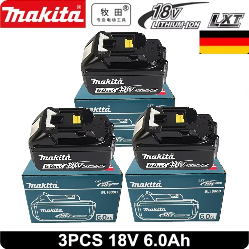 Batterie au lithium de remplacement 100% authentique 18V Makita 6Ah BL1840 BL1830B BL1850B BL1850 BL1860 BL1815
