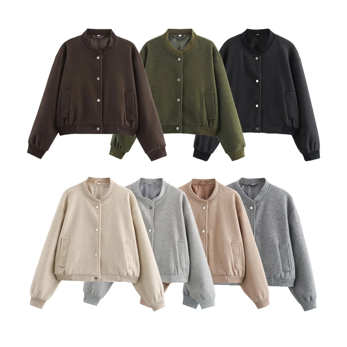 

Осень-зима 2024, новая женская верхняя одежда, однотонная свободная повседневная бейсбольная куртка, кардиган, верхняя одежда