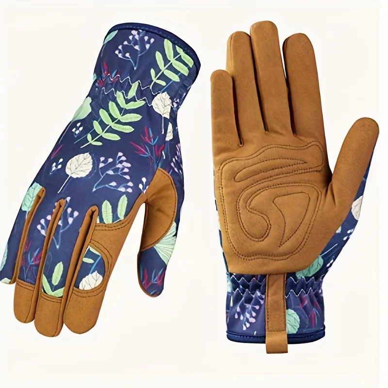 Womens Gardening Weeding Working Gloves Leather Garden Glove for Women Thorn Proof No Stab for Digging Planting Pruning ﻿