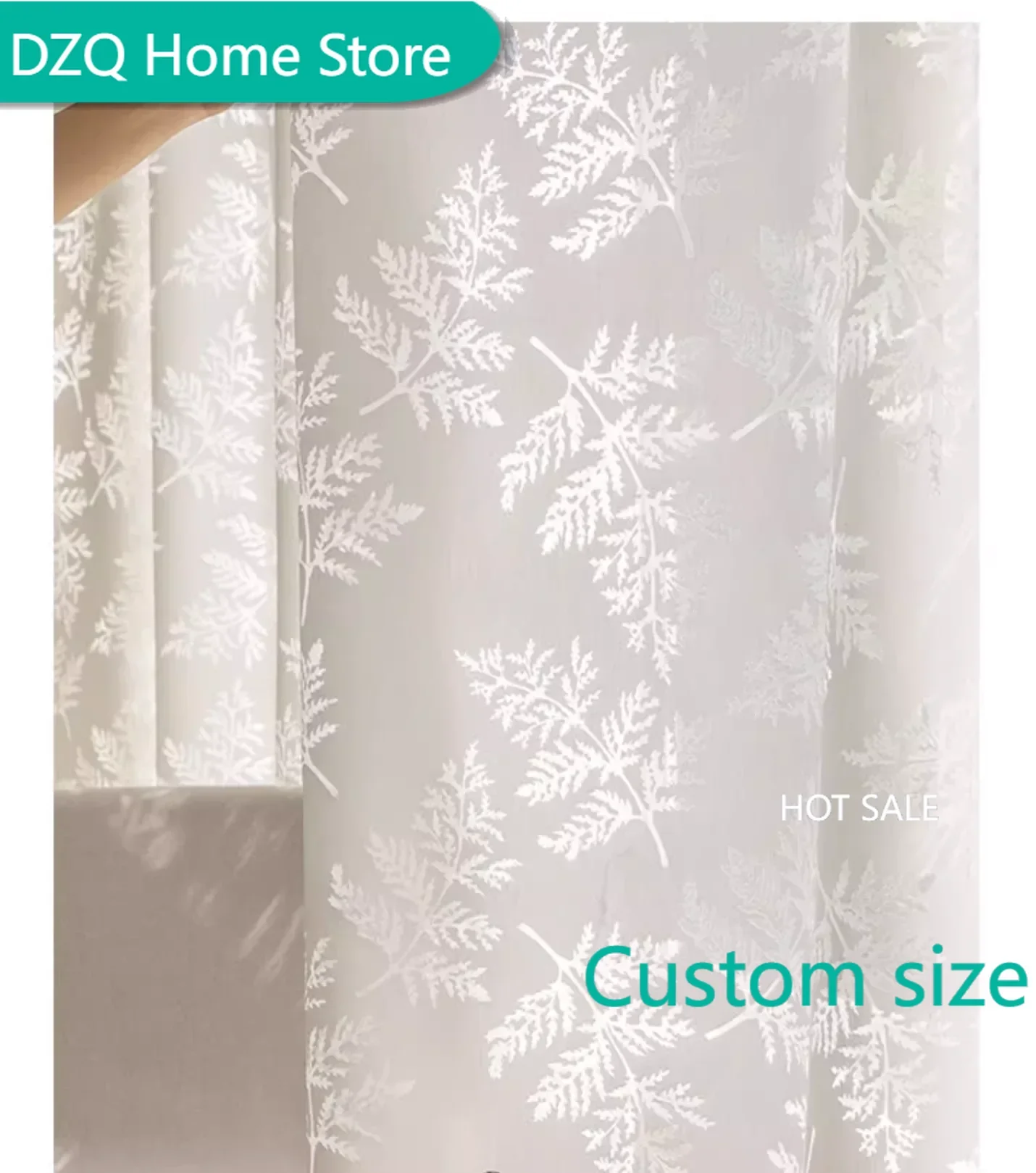 

French Best Quality white sheer curtains for living room bedroom balcony INS leaf shaped hollow curtains Yoga Room custom size
