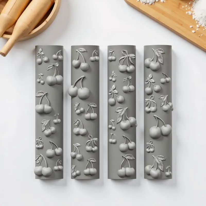 Manicure Design Mold for Nail Art, 3D Silicone Rose Flower Butterfly, DIY Cherry Jewelry Craft Template