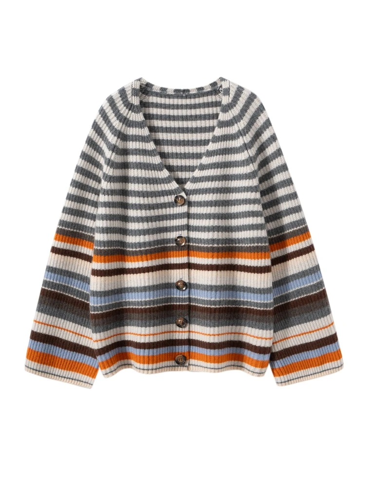 

High Quality 100% Cashmere Women Sweater Elegant Autumn Winter Female Knitted Cardigan Long Sleeve Clothing Top Luxury Outerwear