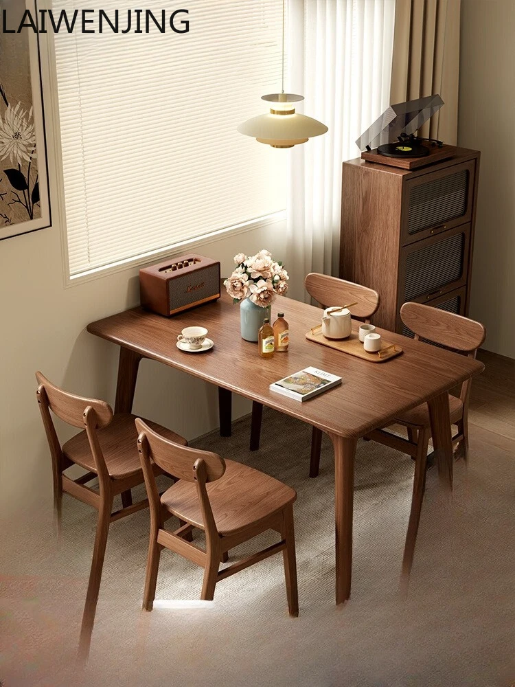 

HLZ solid wood dining table rectangular strip dining table new Chinese dining table household Chinese long