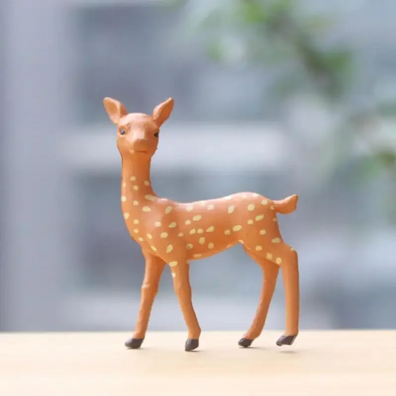 Miniature Deer Realistic Elk Figurine Woodland Animal Figurines Desktop Model Collection Party Favors Educational Learning Toys