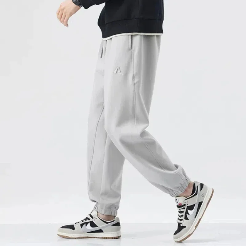 

Весенние трендовые свободные леггинсы с вышивкой, мужские повседневные винтажные брюки с вышивкой